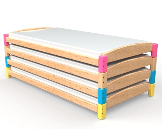Lit empilable pour aménager un dortoir en crèche